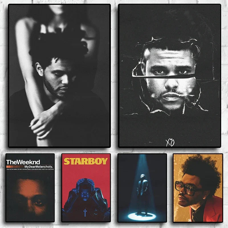 The Weeknd Poster Music Album Pop Rap Hip Hop Singer Life Photos Room Living Canvas Painting Print Wall Art Home Decor Pictures