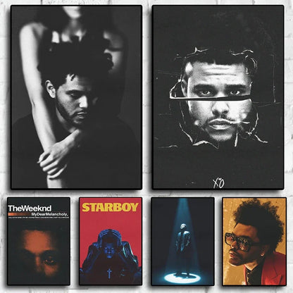 The Weeknd Poster Music Album Pop Rap Hip Hop Singer Life Photos Room Living Canvas Painting Print Wall Art Home Decor Pictures