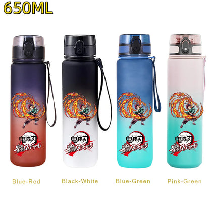 650ML Demon Slayer Kamado Tanjirou Water Bottle Kamado Nezuko Kochou Shinobu Fitness Drink Bottle Kettle Travel Office Jugs