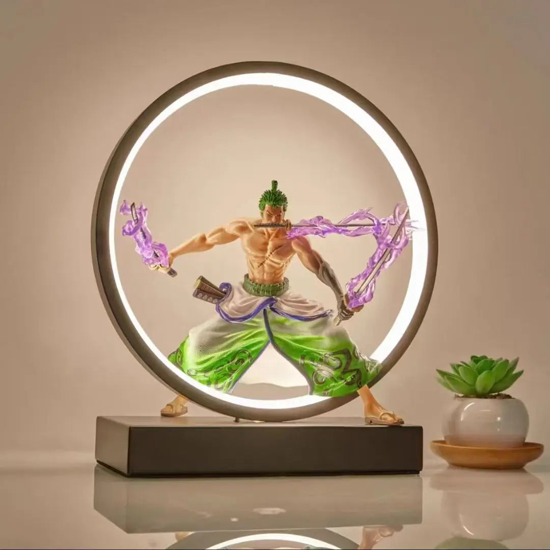 USB Plug in One Piece Zoro 3D LED Night Light Anime Lamp light RGB Dimmable Table Light Bedroom Desk Decorative Gift Anime Fans