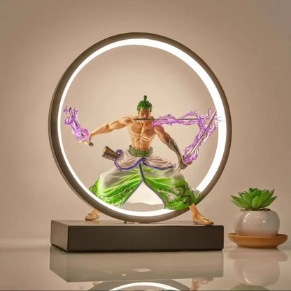 USB Plug in One Piece Zoro 3D LED Night Light Anime Lamp light RGB Dimmable Table Light Bedroom Desk Decorative Gift Anime Fans