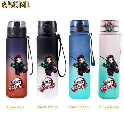 650ML Demon Slayer Kamado Tanjirou Water Bottle Kamado Nezuko Kochou Shinobu Fitness Drink Bottle Kettle Travel Office Jugs