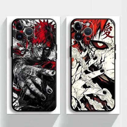 Anime Cool Gaara Black Soft Phone Cover Case for iPhone XR 13 12 11 Pro Max 15 16 14 Plus 7 8 XS Max
