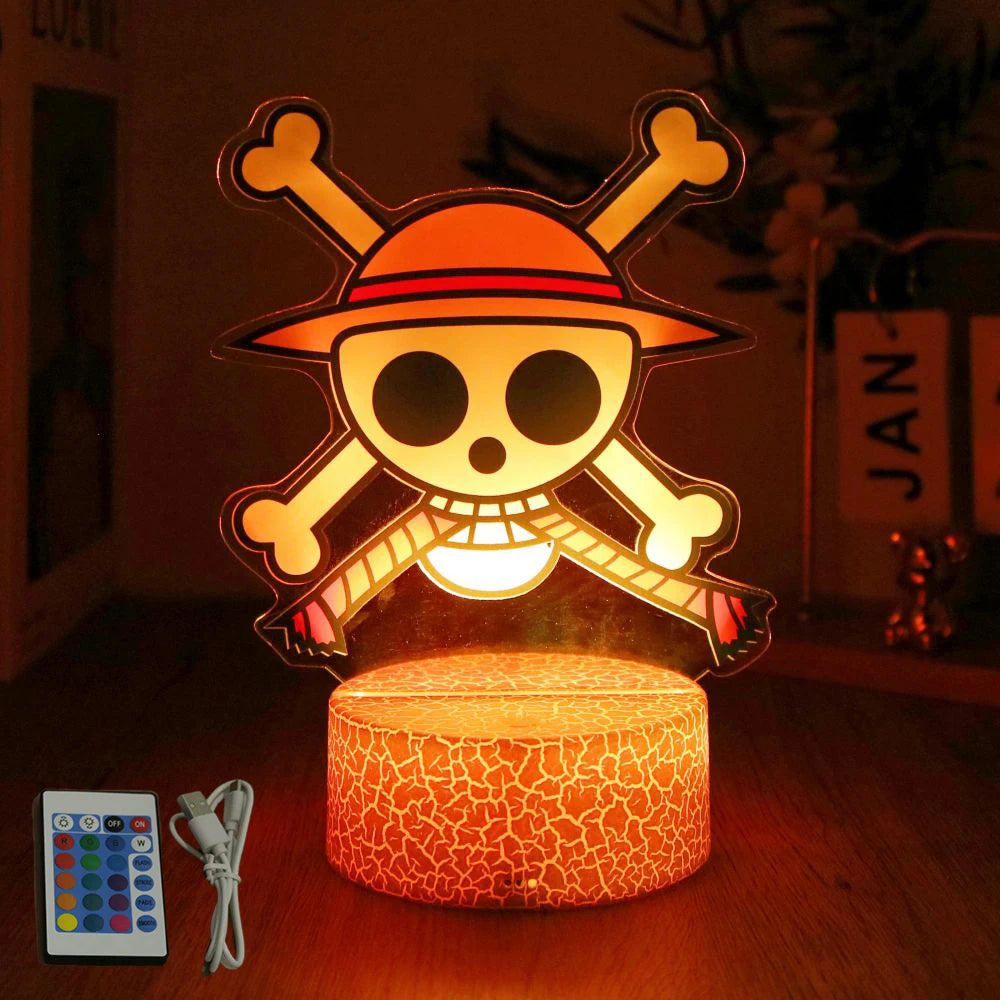 Actions Figure One Piece Luffy Zoro Anime Figures 3D Lamp PVC Action Collection Model Toys LED Night Light Kid Christmas Gift