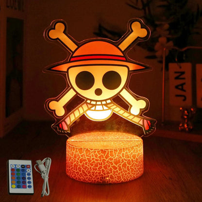 Actions Figure One Piece Luffy Zoro Anime Figures 3D Lamp PVC Action Collection Model Toys LED Night Light Kid Christmas Gift