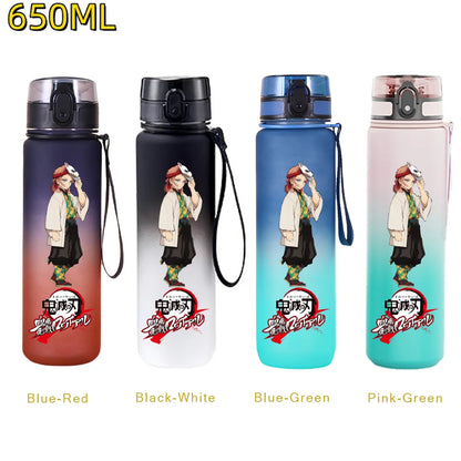 650ML Demon Slayer Kamado Tanjirou Water Bottle Kamado Nezuko Kochou Shinobu Fitness Drink Bottle Kettle Travel Office Jugs