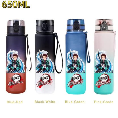 650ML Demon Slayer Kamado Tanjirou Water Bottle Kamado Nezuko Kochou Shinobu Fitness Drink Bottle Kettle Travel Office Jugs