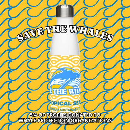 Save the Whales Stainless Steel Water Bottle