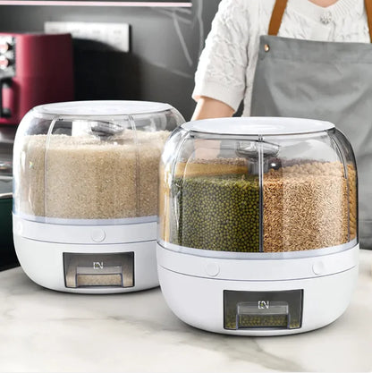 Keukenopslagcontainer van kunststof van voedingskwaliteit voor granen en rijst