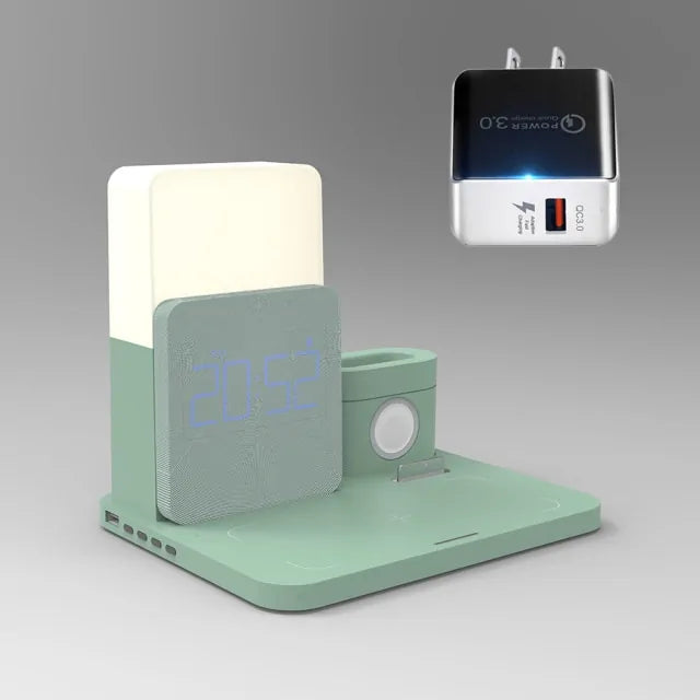 LED-lamp voor op het nachtkastje Qi-draadloze oplader