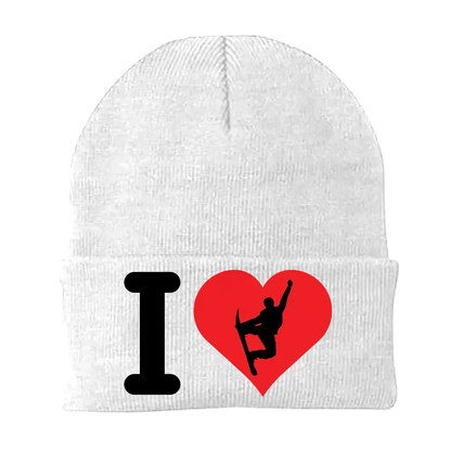Ik hou van snowboarden geborduurde muts