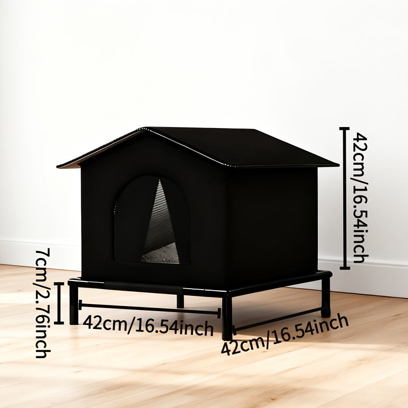 PETFEET Large Outdoor/Indoor Dog House & Cat Shelter - Heavy-Duty Oxford Fabric Pet Enclosure with Sturdy, Easy Assembly Winter Warm Tent-like Roof - Spacious Multi-Animal House for Puppies, Cats, Rabbits - All-Weather Protec
