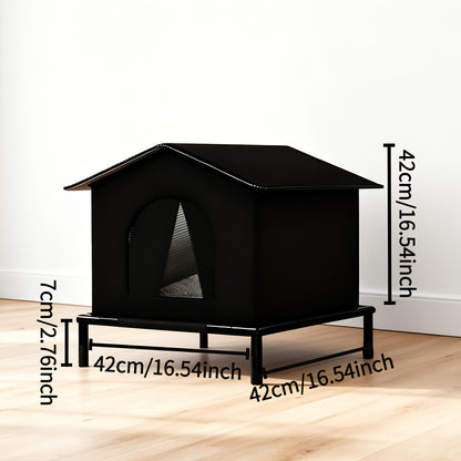 PETFEET Large Outdoor/Indoor Dog House & Cat Shelter - Heavy-Duty Oxford Fabric Pet Enclosure with Sturdy, Easy Assembly Winter Warm Tent-like Roof - Spacious Multi-Animal House for Puppies, Cats, Rabbits - All-Weather Protec