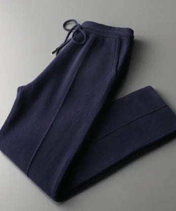Zuiver wollen gebreide broek voor heren