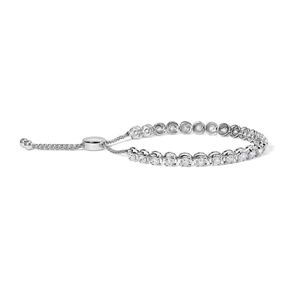 14K witgouden 6,00 Cttw diamanten 4”-10” verstelbare Bolo tennisarmband (IJ-kleur, I1-I2 helderheid)