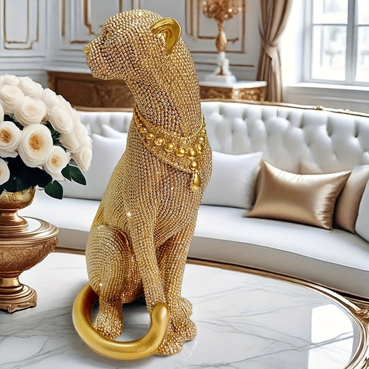 A Stylish And Minimalist Home Decor Piece, This Handcrafted Resin Leopard Statue Is Perfect for Decorating Tabletops During Festive Occasions, Gifting to Friends, Or As a Collectible Art Item.