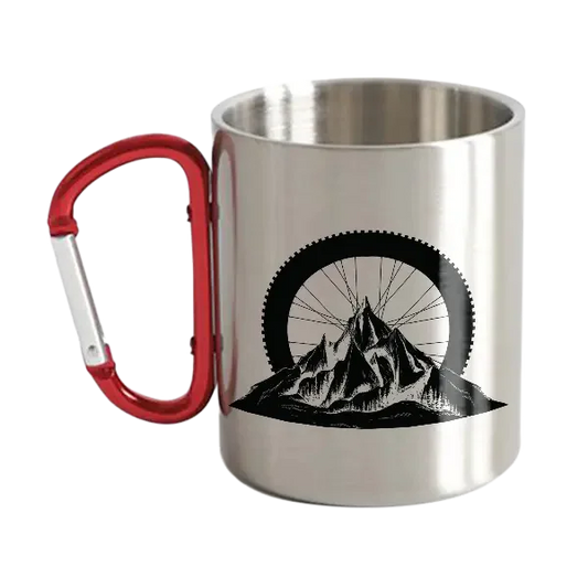 Mountain Tires Stainless Steel Double Wall Carabiner Mug 12oz