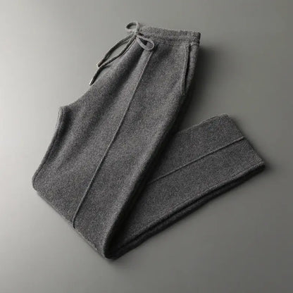 Zuiver wollen gebreide broek voor heren