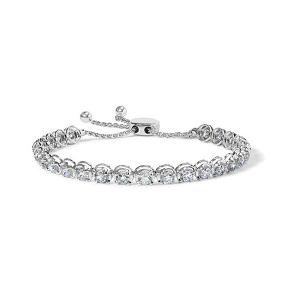14K witgouden 6,00 Cttw diamanten 4”-10” verstelbare Bolo tennisarmband (IJ-kleur, I1-I2 helderheid)