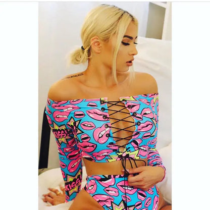 Effen kleur tweedelig badpak chic