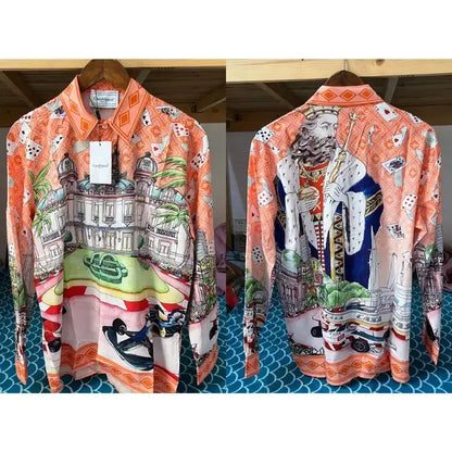 Hawaiiaans shirt met sulfeenmouwen