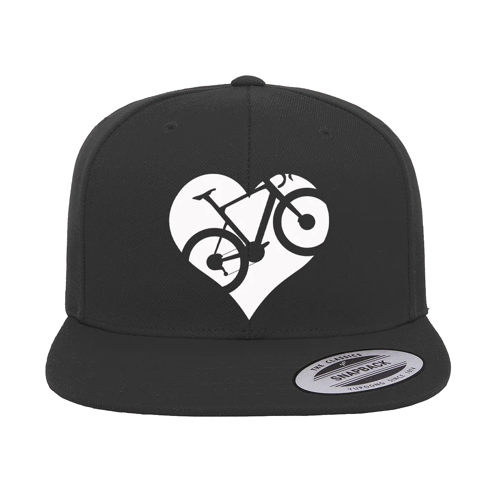 Hart Fiets Geborduurde Platte Klep Cap