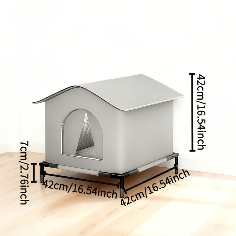 PETFEET Large Outdoor/Indoor Dog House & Cat Shelter - Heavy-Duty Oxford Fabric Pet Enclosure with Sturdy, Easy Assembly Winter Warm Tent-like Roof - Spacious Multi-Animal House for Puppies, Cats, Rabbits - All-Weather Protec