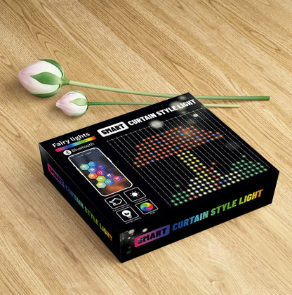 LED Bluetooth Smart RGB-Lichtervorhang - DIY-Lichterkette für Partys, Hochzeiten und Weihnachtsdekoration