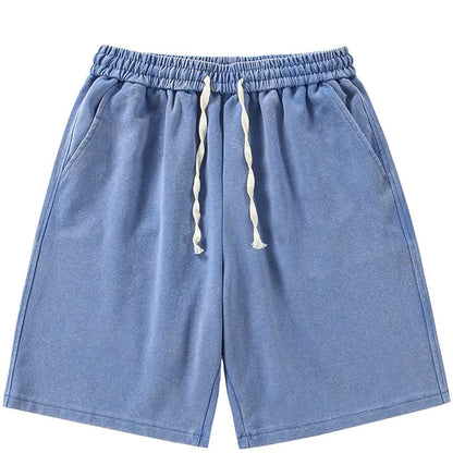 Zomerse katoenen sweatshorts met distressed look