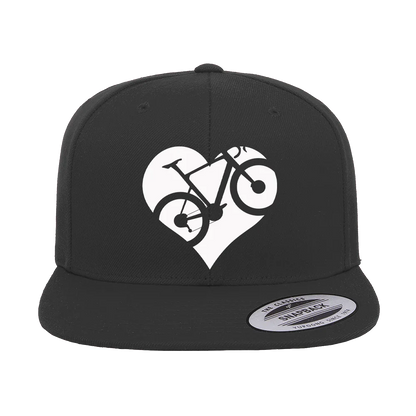 Hart Fiets Geborduurde Platte Klep Cap