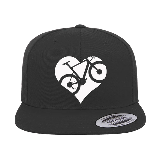 Hart Fiets Geborduurde Platte Klep Cap
