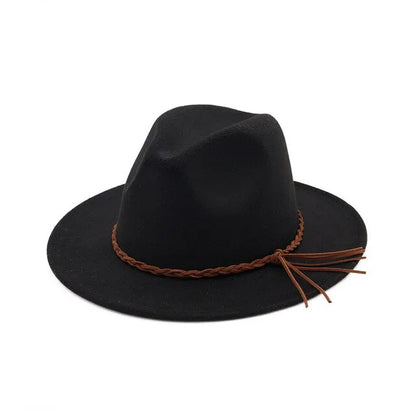 Flat Brim Wool Felt Hat