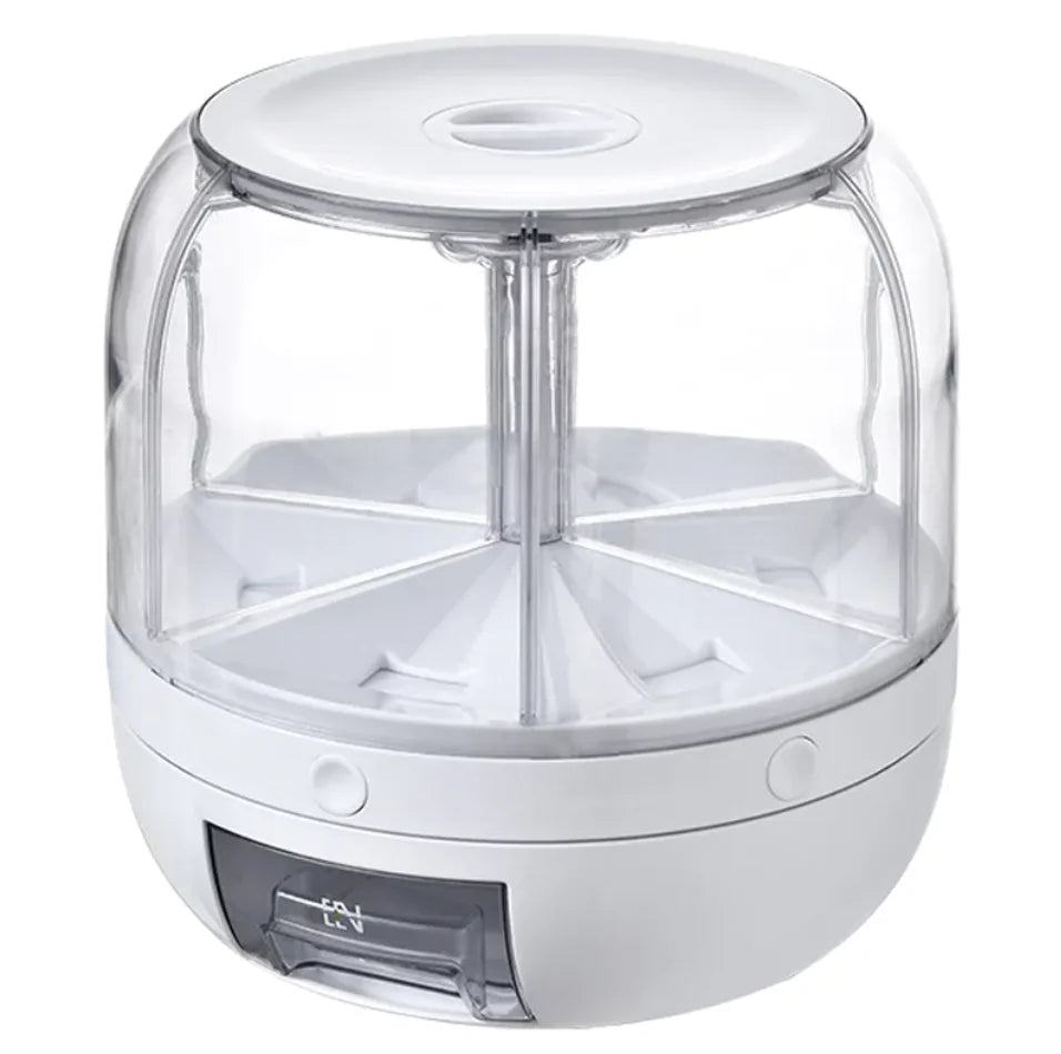 Keukenopslagcontainer van kunststof van voedingskwaliteit voor granen en rijst