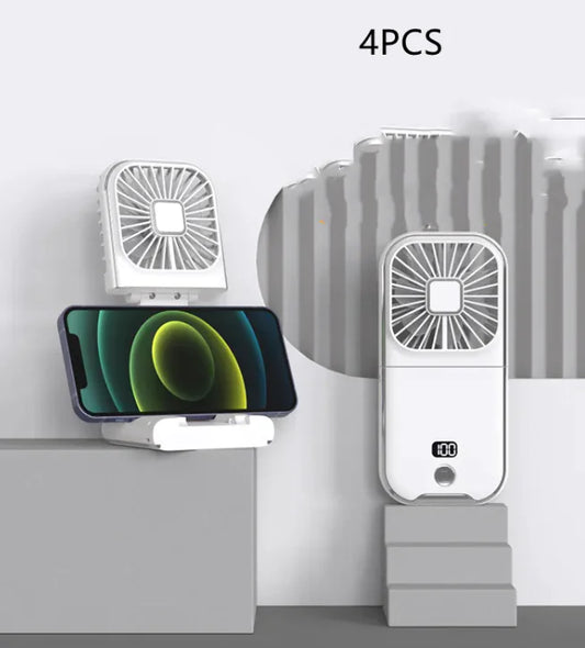 Mini Portable Neck & Hand Fan, USB Rechargeable